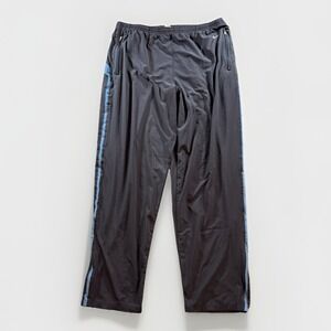 Vintage Y2K Nike Track Pants Mens Large Black Gray Tag Baggy Wide Leg Stripe